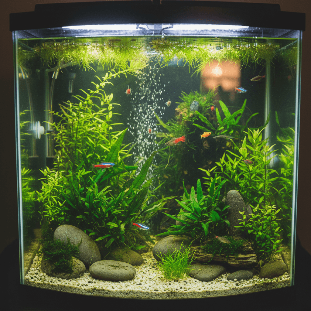 Frisch gepflegtes Aquarium